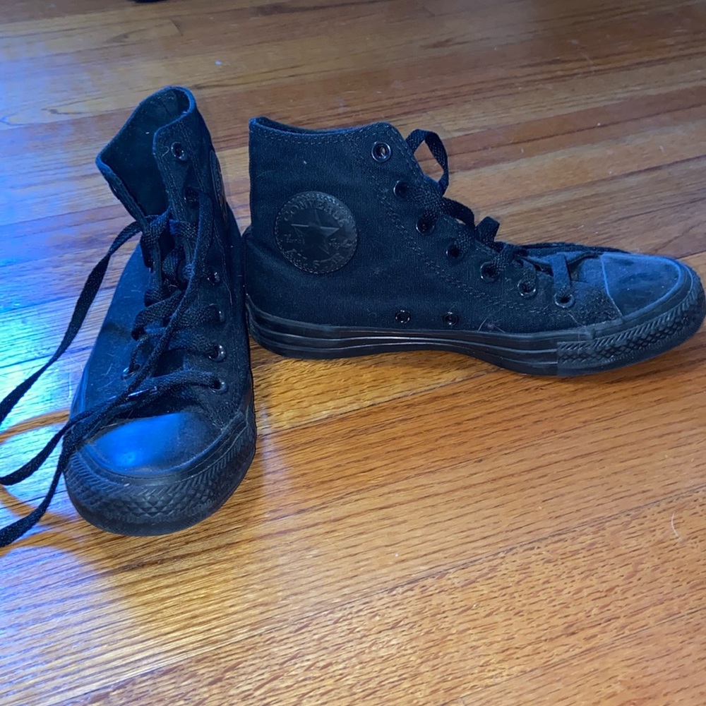 Converse all black high tops